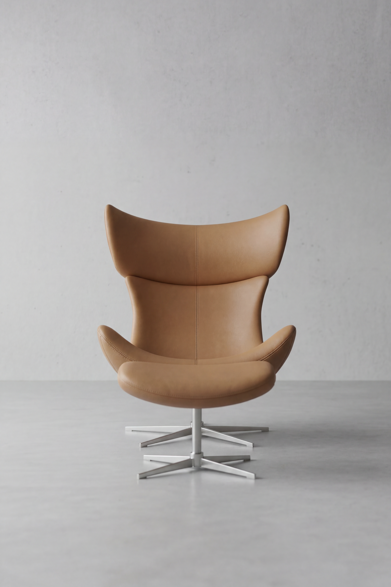 ALEXANDER wing chair with matching ottoman – front view